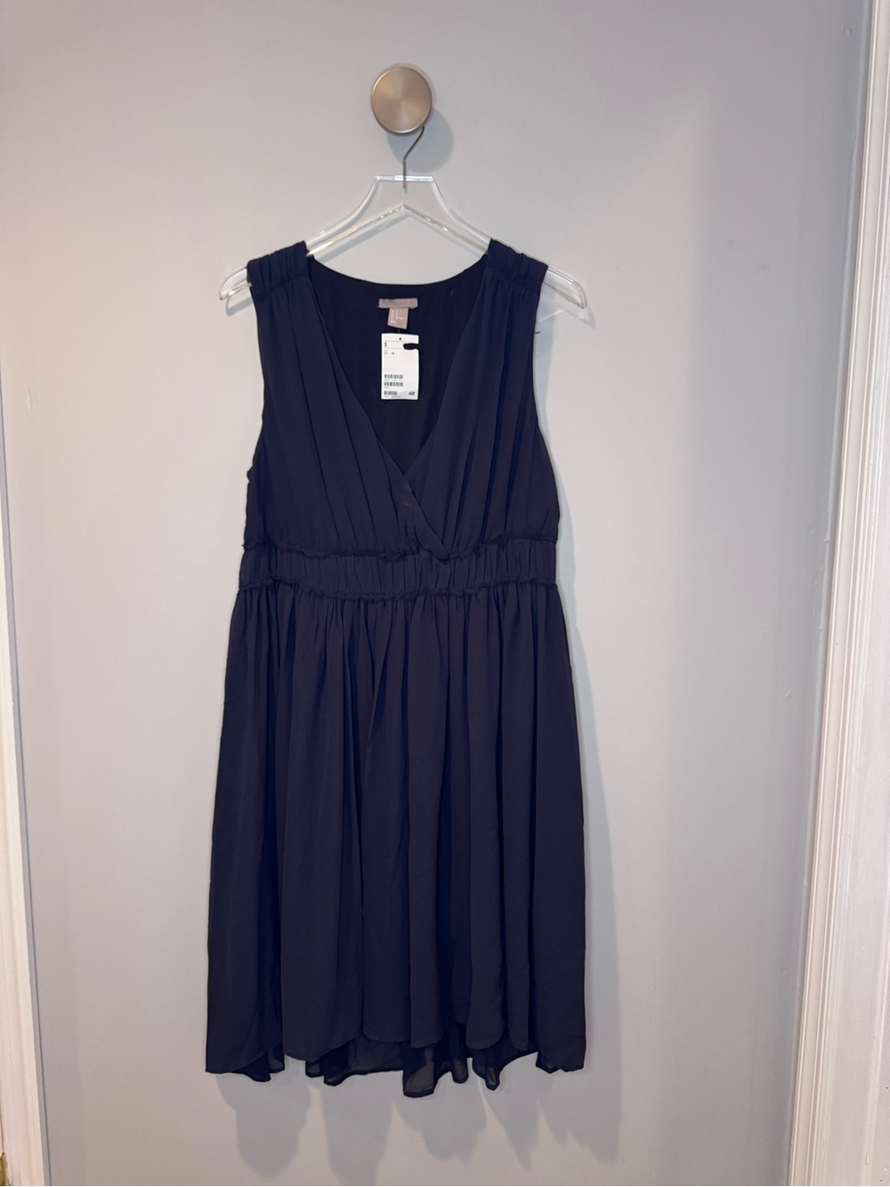 Sleeveless Chiffon V-Neck Navy Women’s Dress